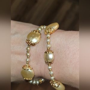 Gold & Pearl Beaded Bracelets